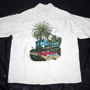 Caribbean Mens Hawaiian Short Sleeve Button Front Shirt Size Medium‎